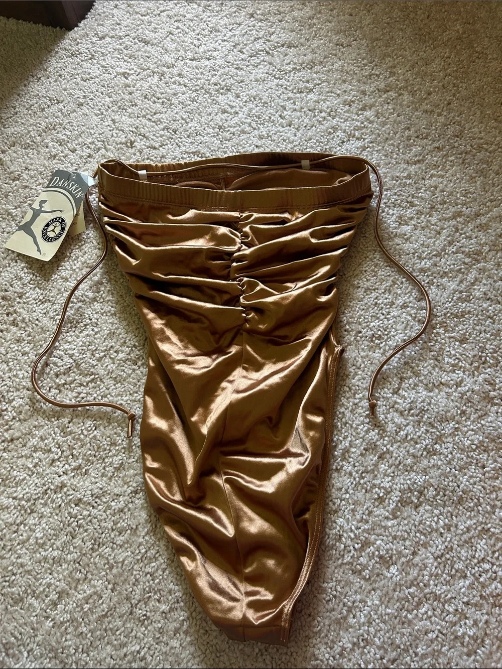 Danskin Shimmery Bronze Ruched One-Piece Swimsuit